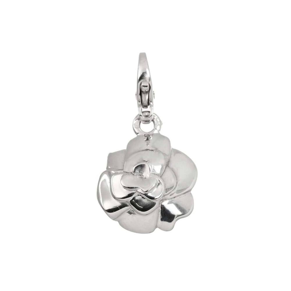 Chanel Camellia Pendant Top, 18K WG 750 White Gold Charm Top